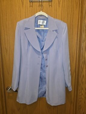 Hugo Buscati Lavender Single-Breasted Silk Blazer